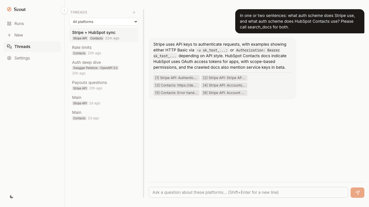 The same flattened multi-platform thread in light mode